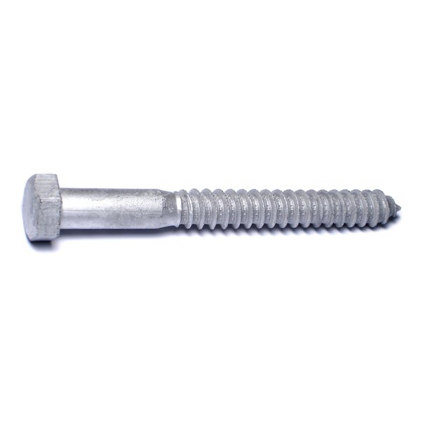 Midwest Fastener Lag Screw, 5/8 in, 6 in, Steel, Hot Dipped Galvanized Hex Hex Drive, 15 PK 53478